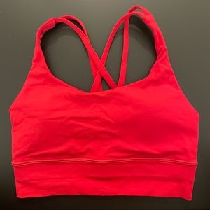 Lululemon, low-impact sports bra, size 4, (run small) red, good condition.